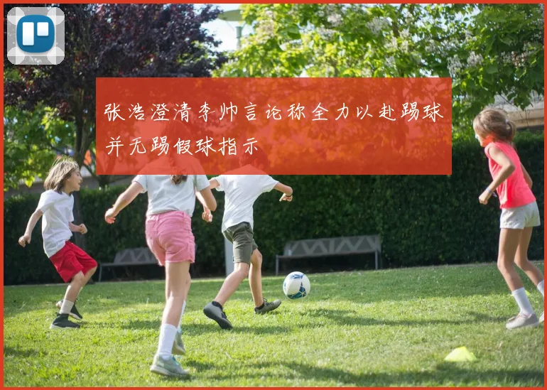 张浩澄清李帅言论称全力以赴踢球并无踢假球指示